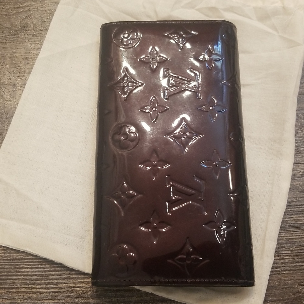 Louis Vuitton Vernis Monogram Long Snap Leather Merlot Burgundy Embossed Wallet - Picture 4 of 17